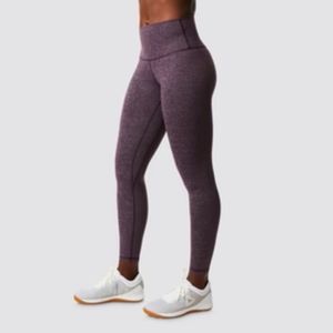 Born Primitive Butter Soft Silver and Plum Workout Leggings - Women's Large NWT